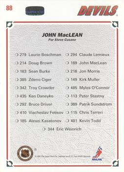 1991-92 Upper Deck French #88 John MacLean Back