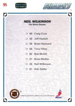 1991-92 Upper Deck French #95 Neil Wilkinson Back