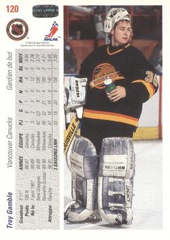 1991-92 Upper Deck French #120 Troy Gamble Back