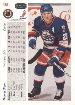 1991-92 Upper Deck French #181 Thomas Steen Back