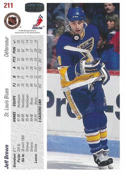 1991-92 Upper Deck French #211 Jeff Brown Back