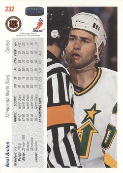 1991-92 Upper Deck French #232 Neal Broten Back