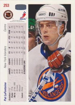 1991-92 Upper Deck French #253 Pat LaFontaine Back
