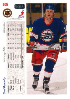 1991-92 Upper Deck French #305 Gord Donnelly Back