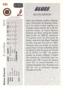 1991-92 Upper Deck French #445 Nelson Emerson Back