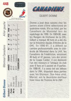 1991-92 Upper Deck French #448 Gilbert Dionne Back