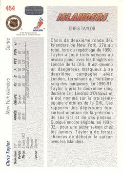 1991-92 Upper Deck French #454 Chris Taylor Back