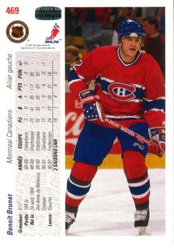 1991-92 Upper Deck French #469 Benoit Brunet Back