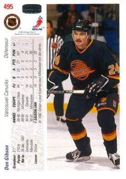 1991-92 Upper Deck French #495 Don Gibson Back