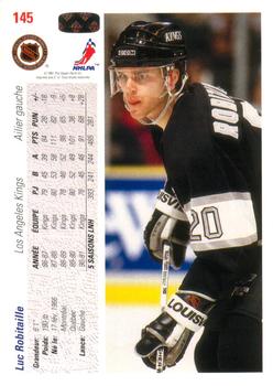 1991-92 Upper Deck French #145 Luc Robitaille Back