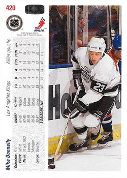 1991-92 Upper Deck French #420 Mike Donnelly Back