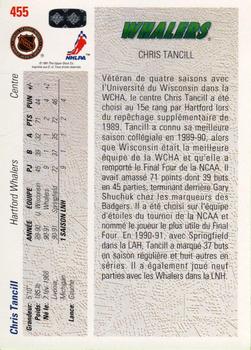 1991-92 Upper Deck French #455 Chris Tancill Back