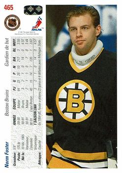 1991-92 Upper Deck French #465 Norm Foster Back