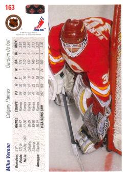 1991-92 Upper Deck French #163 Mike Vernon Back