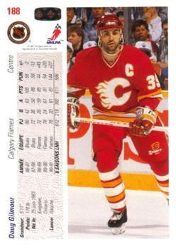 1991-92 Upper Deck French #188 Doug Gilmour Back