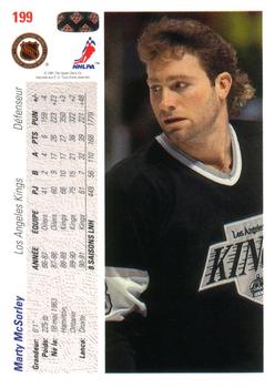 1991-92 Upper Deck French #199 Marty McSorley Back