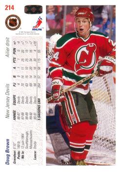 1991-92 Upper Deck French #214 Doug Brown Back