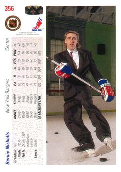 1991-92 Upper Deck French #356 Bernie Nicholls Back