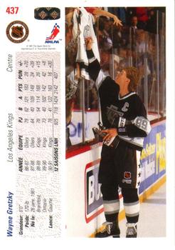 1991-92 Upper Deck French #437 Wayne Gretzky Back