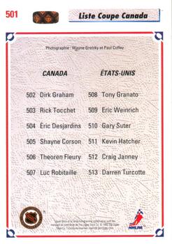 1991-92 Upper Deck French #501 Wayne Gretzky / Paul Coffey Back