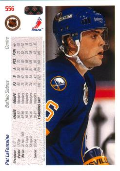 1991-92 Upper Deck French #556 Pat LaFontaine Back