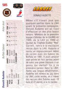 1991-92 Upper Deck French #585 Donald Audette Back