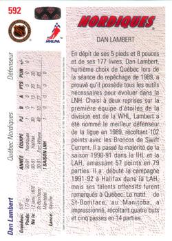 1991-92 Upper Deck French #592 Dan Lambert Back