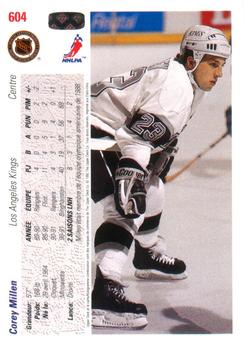 1991-92 Upper Deck French #604 Corey Millen Back