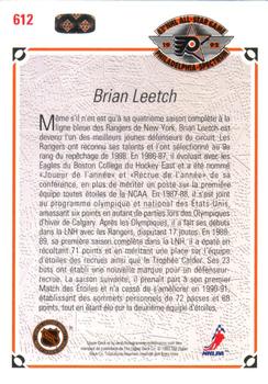 1991-92 Upper Deck French #612 Brian Leetch Back