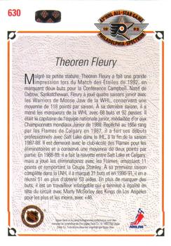 1991-92 Upper Deck French #630 Theoren Fleury Back