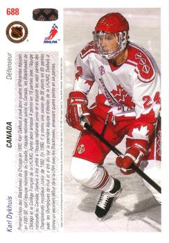 1991-92 Upper Deck French #688 Karl Dykhuis Back