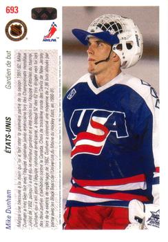 1991-92 Upper Deck French #693 Mike Dunham Back