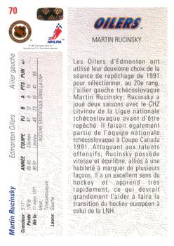 1991-92 Upper Deck French #70 Martin Rucinsky Back