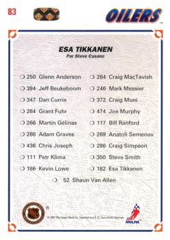 1991-92 Upper Deck French #83 Esa Tikkanen Back