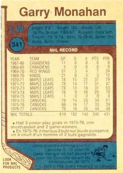 1977-78 O-Pee-Chee #341 Garry Monahan Back