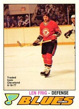 1977-78 O-Pee-Chee #384 Len Frig Front