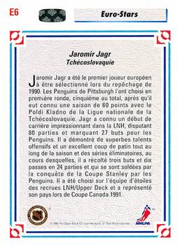 1991-92 Upper Deck French - Euro-Stars #E6 Jaromir Jagr Back