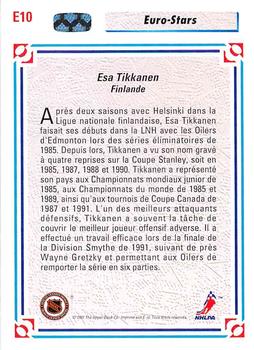 1991-92 Upper Deck French - Euro-Stars #E10 Esa Tikkanen Back