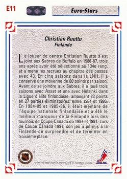 1991-92 Upper Deck French - Euro-Stars #E11 Christian Ruuttu Back