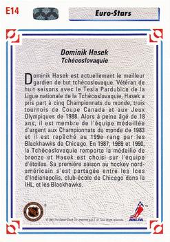 1991-92 Upper Deck French - Euro-Stars #E14 Dominik Hasek Back