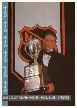 1992-93 O-Pee-Chee - Trophy Winners Box Bottoms #NNO Pavel Bure Front