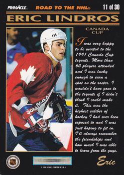 1992-93 Pinnacle Eric Lindros #11 Canada Cup Back