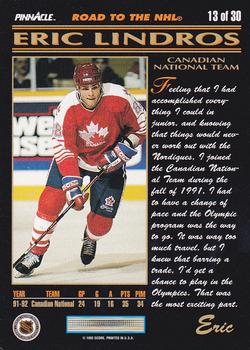 1992-93 Pinnacle Eric Lindros #13 Canadian National Team Back
