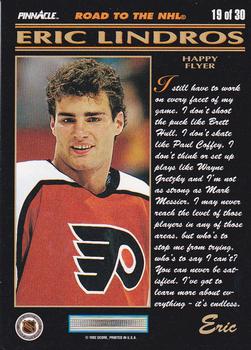 1992-93 Pinnacle Eric Lindros #19 Happy Flyer Back