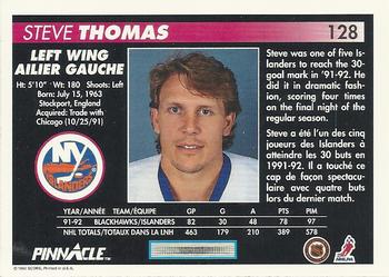 1992-93 Pinnacle Canadian #128 Steve Thomas Back