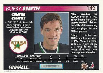 1992-93 Pinnacle Canadian #142 Bobby Smith Back