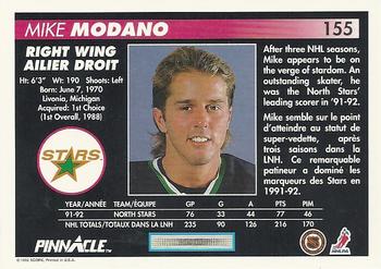 1992-93 Pinnacle Canadian #155 Mike Modano Back