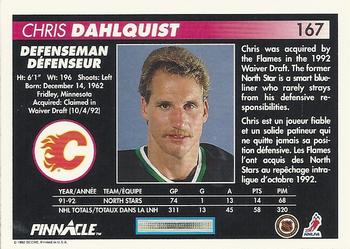 1992-93 Pinnacle Canadian #167 Chris Dahlquist Back
