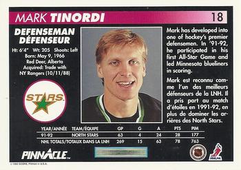 1992-93 Pinnacle Canadian #18 Mark Tinordi Back