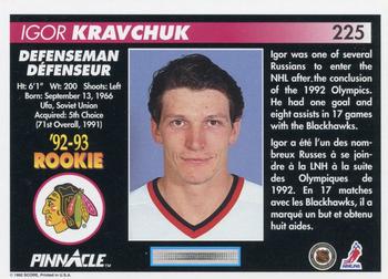 1992-93 Pinnacle Canadian #225 Igor Kravchuk Back